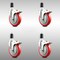 Service Caster 5 Inch 316SS Red Poly Swivel 1-5/8 Inch Expanding Stem Caster Set Lock Brake SCC-SS316TTLEX20S514-PPUB-RED-158-4 - alternate 1